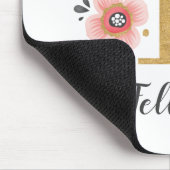 Tapis De Souris Monogramme moderne Fille initiale rose floral (Coin)