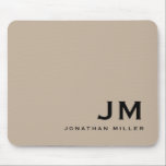 Tapis De Souris Monogramme moderne minimaliste<br><div class="desc">Un monogramme minimaliste avec de grandes initiales de typographie dans une typographie de bloc classique avec votre nom ci-dessous. Cette mousepad professionnelle est parfaite pour la maison,  le bureau ou un cadeau personnalisé.</div>