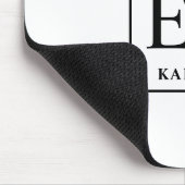 Tapis De Souris Monogramme Moderne Noir et Blanc (Coin)