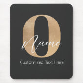 Tapis De Souris Monogramme moderne O & Nom initial Personnalisé (Devant)