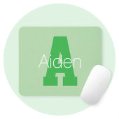 Tapis De Souris Monogramme moderne | Pale & Kelly Green