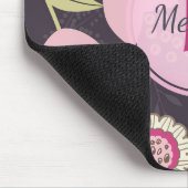 Tapis De Souris Monogramme Motif de tulipe rose moderne (Coin)