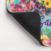 Tapis De Souris monogramme motif vintage bleu violet (Coin)