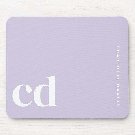 Tapis De Souris Monogramme mou violet clair initial (Devant)