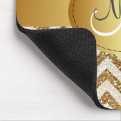 Tapis De Souris Monogramme Mousepad de chevron de parties (Coin)