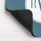 Tapis De Souris Monogramme mousepad en acier bleu (Coin)