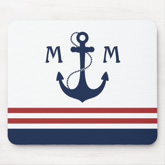 Tapis De Souris Monogramme nautique (Devant)