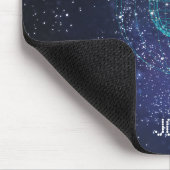 Tapis De Souris Monogramme Night Sky Abstrait Globe (Coin)
