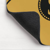 Tapis De Souris Monogramme noir avec feuille d'or Bandes noires (Coin)