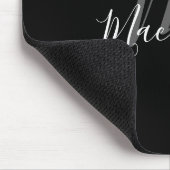 Tapis De Souris Monogramme noir blanc élégant moderne Script Girly (Coin)
