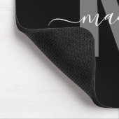 Tapis De Souris Monogramme Noir Blanc Luxueux (Coin)