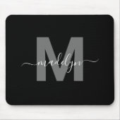 Tapis De Souris Monogramme Noir Blanc Luxueux (Devant)