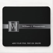 Tapis De Souris Monogramme noir et acier (Devant)