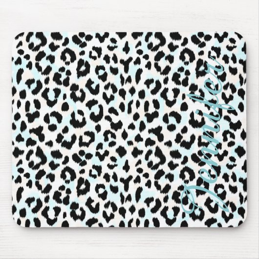 Tapis De Souris Monogramme noir et blanc chic d'impression de (Devant)
