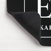 Tapis De Souris Monogramme noir et blanc moderne (Coin)