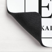 Tapis De Souris Monogramme noir et blanc moderne (Coin)