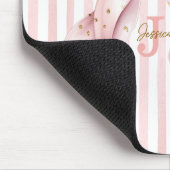 Tapis De Souris Monogramme Nom Ruban Confetti Or Rose (Coin)