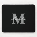 Tapis De Souris Monogramme nommé noir et blanc fascinant<br><div class="desc">Monogramme nommé noir et blanc fascinant par le magasinier.</div>