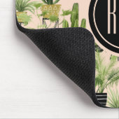 Tapis De Souris Monogramme | Oasis intérieure | Motif de ligne Pla (Coin)