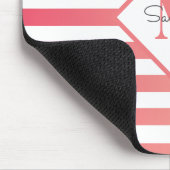 Tapis De Souris Monogramme Ombre Gris Peach Rose Fille (Coin)