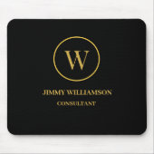 Tapis De Souris Monogramme Or Black Business (Devant)