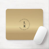 Tapis De Souris Monogramme, or minimaliste (Imitat) (Avec souris)