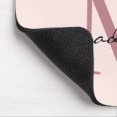 Tapis De Souris Monogramme or Rose brut moderne Mousepad (Coin)