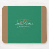 Tapis De Souris Monogramme or vert simple (Devant)