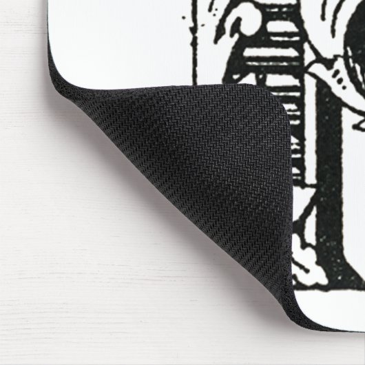 Tapis De Souris Monogramme P, lettre P, alphabet P, noir et blanc (Coin)