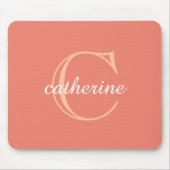 Tapis De Souris Monogramme Peach Pink Classic (Devant)