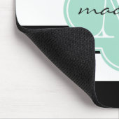 Tapis De Souris Monogramme personnalisé des rayures noires et de l (Coin)