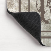 Tapis De Souris Monogramme personnalisé en pierre rustique désaffe (Coin)