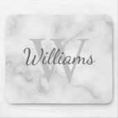 Tapis De Souris Monogramme personnalisé et apparence de marbre de (Devant)