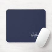 Tapis De Souris Monogramme personnalisé et nom Navy Blue (Avec souris)