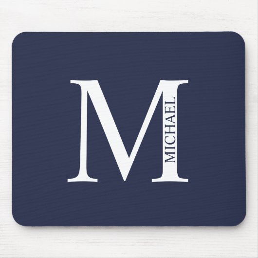 Tapis De Souris Monogramme personnalisé et panier de souris de nom (Devant)