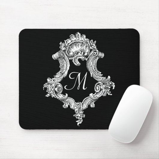 Tapis De Souris Monogramme personnalisé initial (Avec souris)