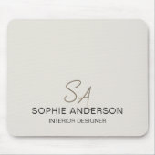 Tapis De Souris Monogramme personnalisé moderne Professionnel (Devant)