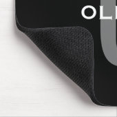 Tapis De Souris Monogramme personnalisé noir gris blanc Nom (Coin)