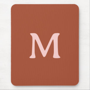 Tapis De Souris Monogramme personnalisé orange brûlé
