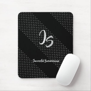 Tapis De Souris Monogramme personnel d'argent "Entreprise ayant r