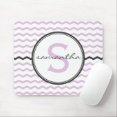 Tapis De Souris Monogramme pourpre de Chevron (Avec souris)