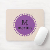 Tapis De Souris Monogramme Purple Gold Circle (Avec souris)