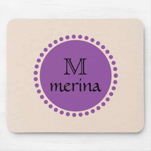 Tapis De Souris Monogramme Purple Gold Circle (Devant)