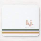 Tapis De Souris Monogramme rayures rétro chic (Devant)