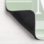 Tapis De Souris Monogramme rayures vert pâle (Coin)