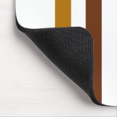 Tapis De Souris Monogramme rayures verticales orange marron clair (Coin)