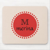 Tapis De Souris Monogramme Red Gold Circle (Devant)