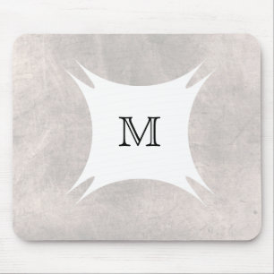 Tapis De Souris Monogramme Retour Personnaliser Blanche