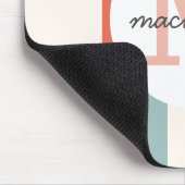 Tapis De Souris Monogramme Retro Grandes Colorées Personnalisées (Coin)