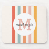 Tapis De Souris Monogramme Retro Grandes Colorées Personnalisées (Devant)